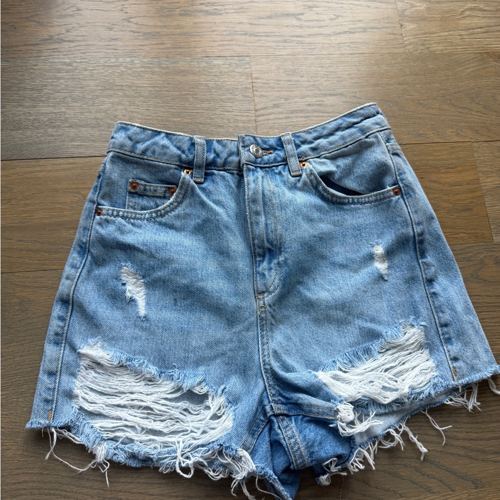 Distressed Denim Shorts